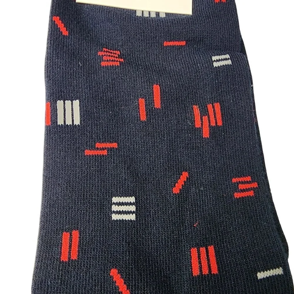 Men's Trouser Socks Black Red Gray 80% Cotton Size 7-13 - Picture 3 of 4